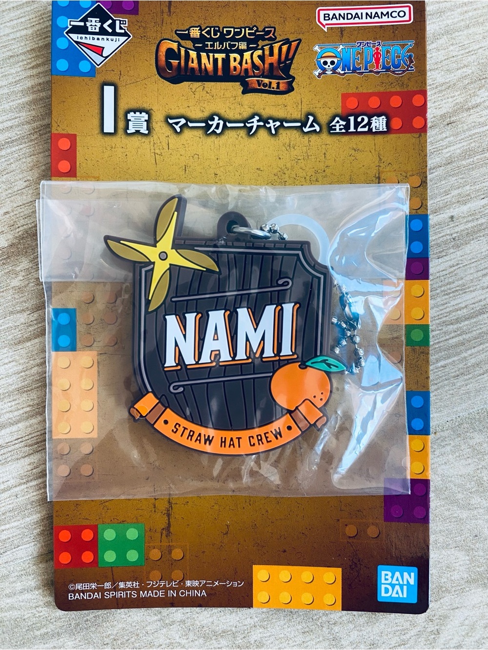 New Anime One Piece Elbaf Giant Bash Nami Rubber Marker Charm Keychain,